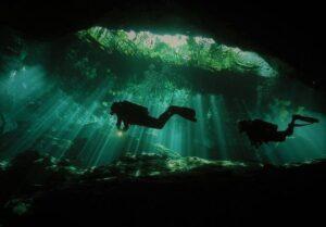 Scuba diving in a cenote