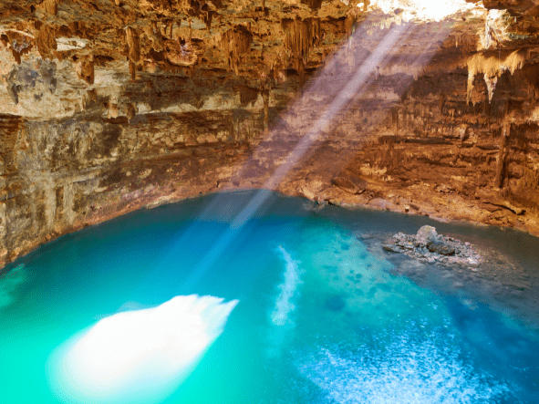 Cenote Samula Sinkhole in Valladolid Mexico-min