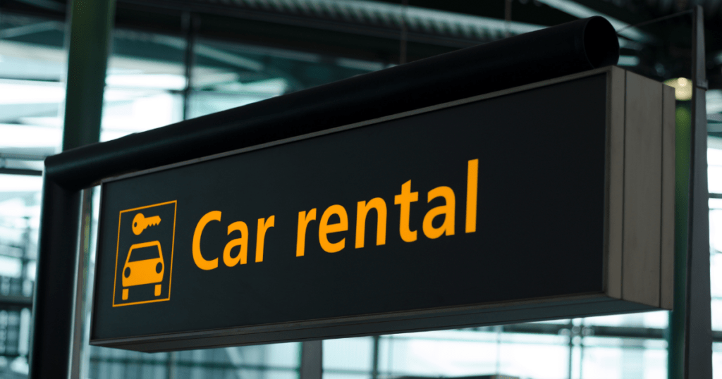 car rental sign