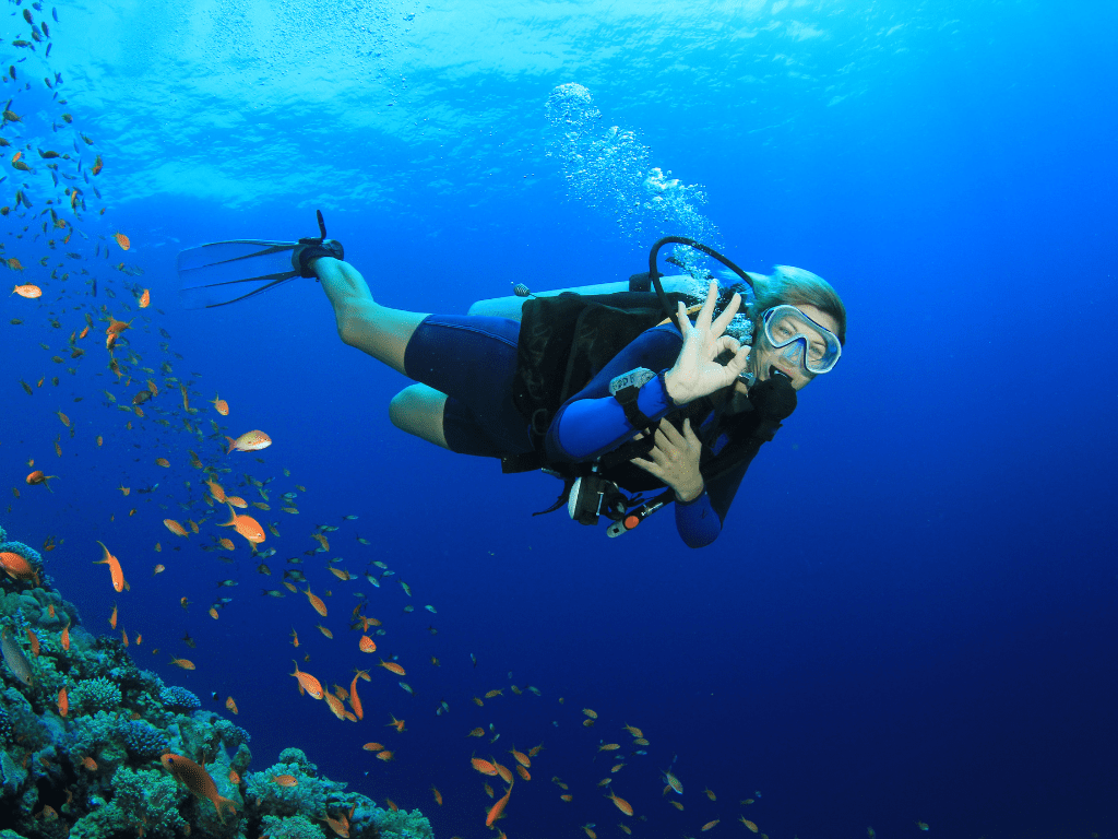 Scuba diving off the coast of Cozumel