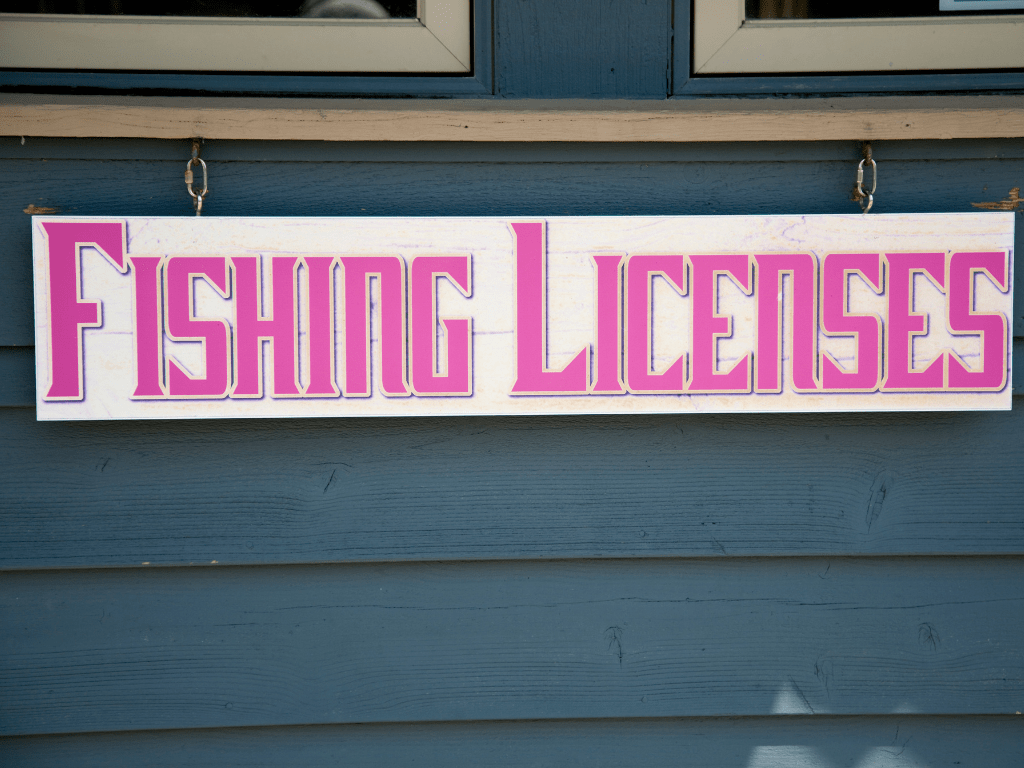 Fishing Licenses sign