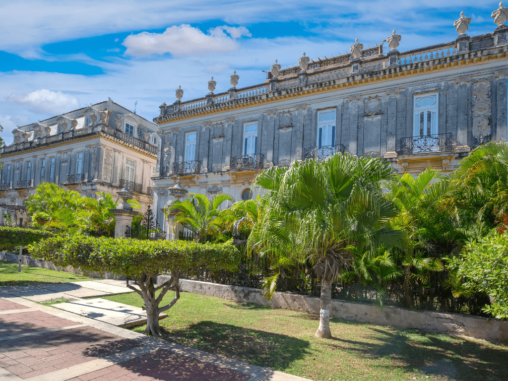 Twin historical homes on Paseo de Montejo Merida Mexico