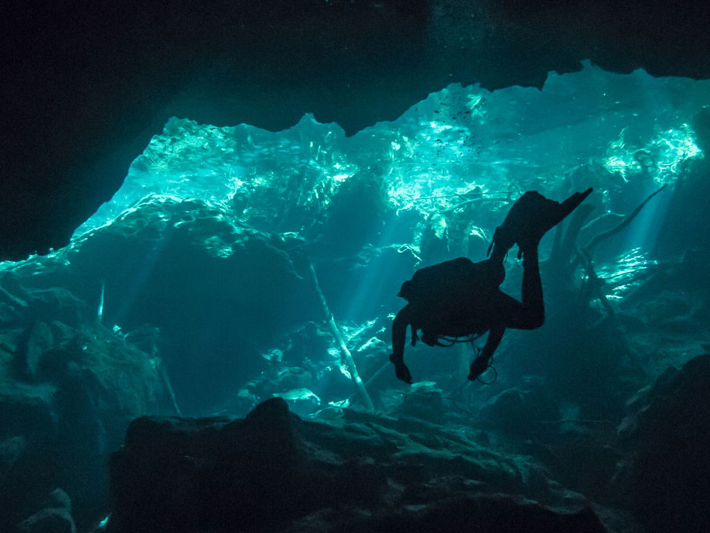 Cenote cave scuba diving