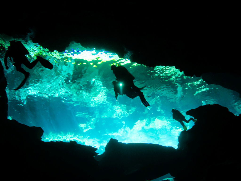 Cenote cave scuba diving