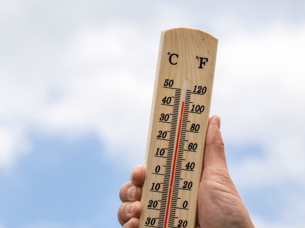 high temperature reading on a thermometer