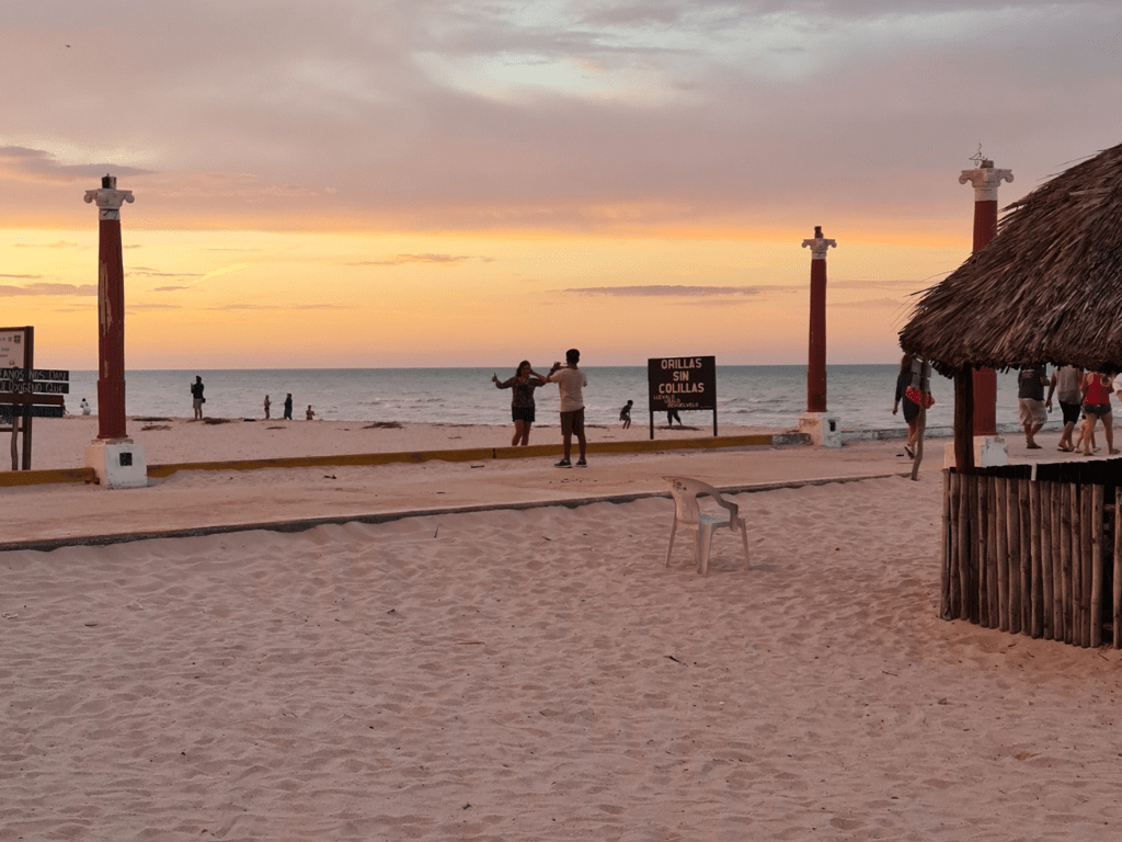 warm sunset in Yucatan Mexico