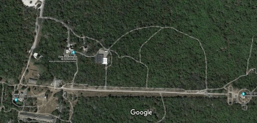 Dzibilchaltun Ruins Google Maps layout