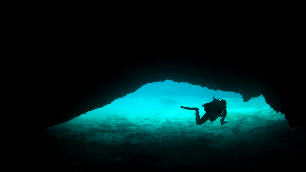 scuba diving in a cenote